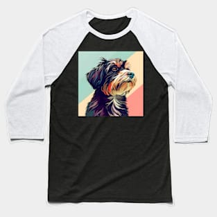 Retro Tibetan Terrier: Pastel Pup Revival Baseball T-Shirt